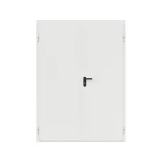 Дверь противопожарная металлическая сплошная двупольная равнопольная угловая коробка ДПР-Олимп-02/60 (EI60) (1450-2075, Правая, RAL 9016)