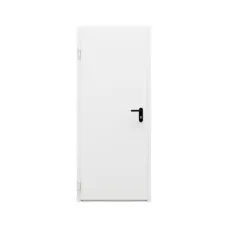 Дверь противопожарная металлическая оцинкованная сплошная однопольная угловая коробка ДПР-Олимп-01/30К, Левая, RAL 7035